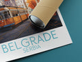 belgrade travel poster rolled serbia