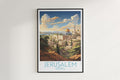 jerusalem travel poster hanged on the wall israel