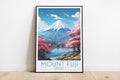 mount fuji travel poster on the ground japan