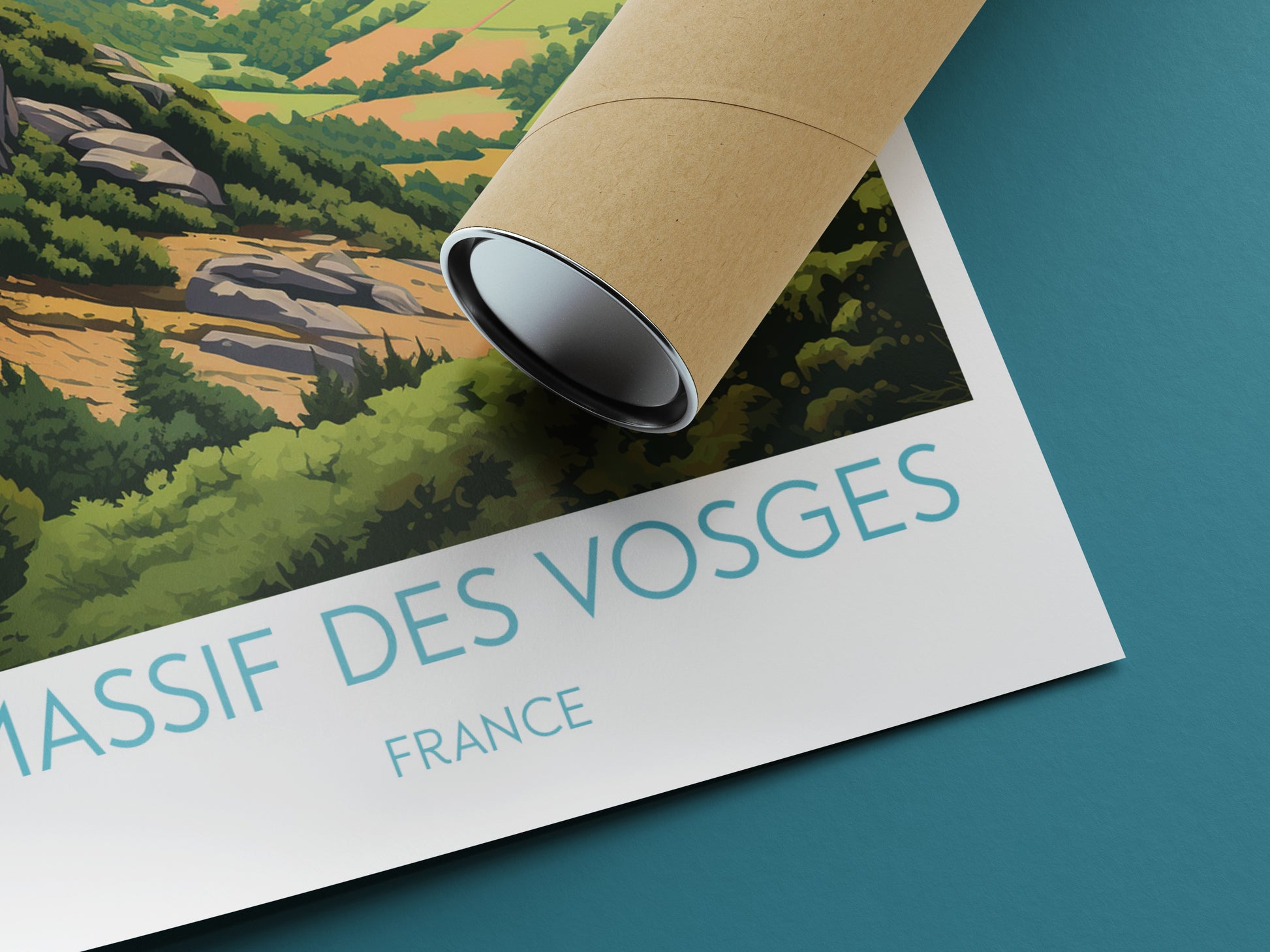 massif des vosges travel poster rolled france