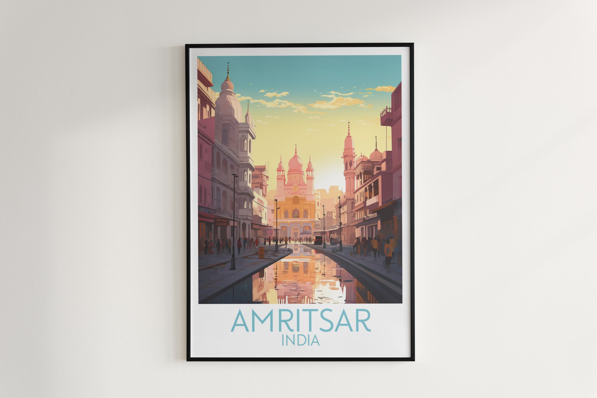 amritsar travel poster hanged on the wall india