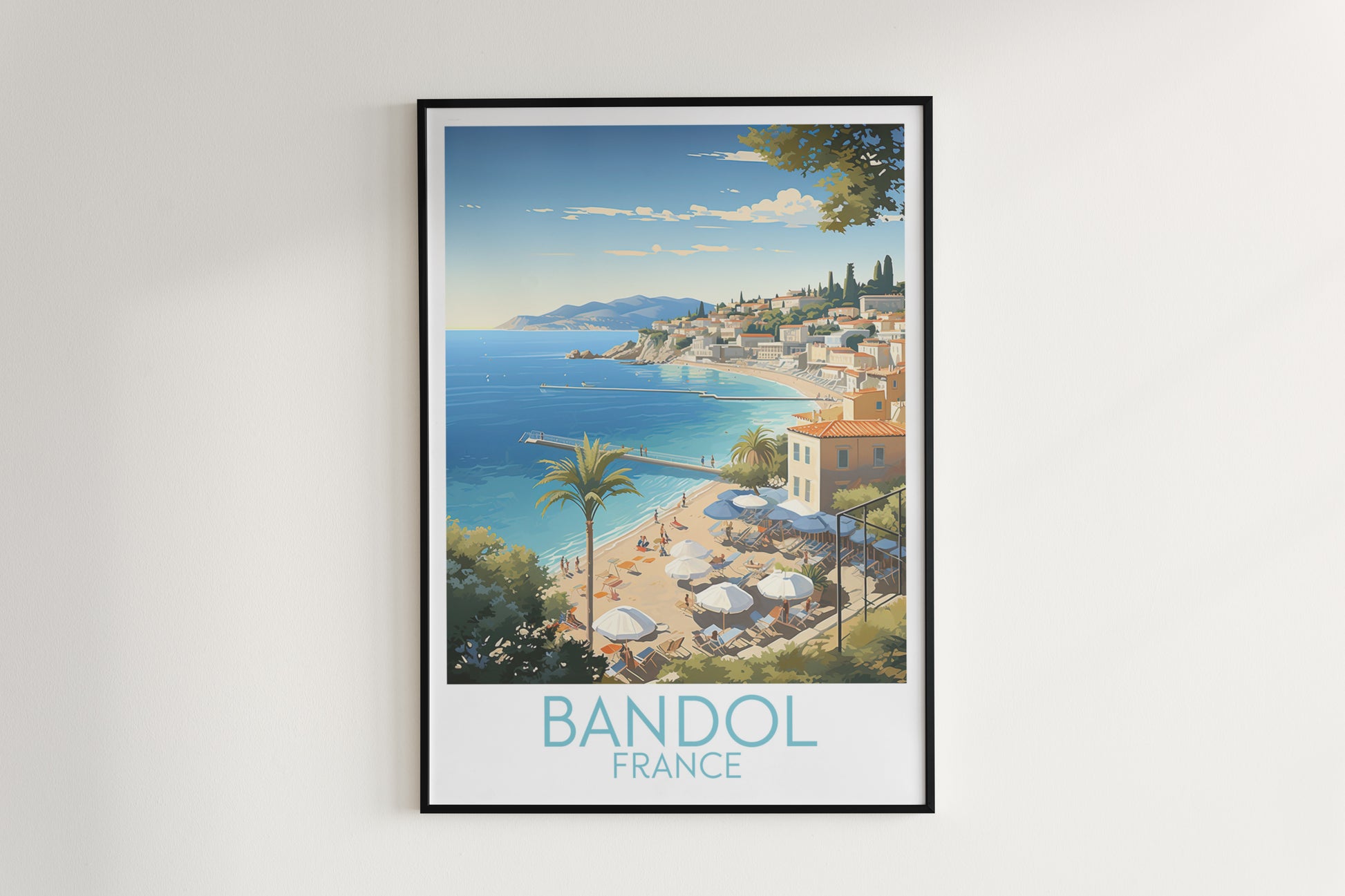 bandol travel poster hanged on the wall france