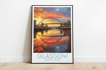 glasgow travel poster on the ground scotland