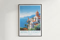 amalfi coast travel poster hanged on the wall italy