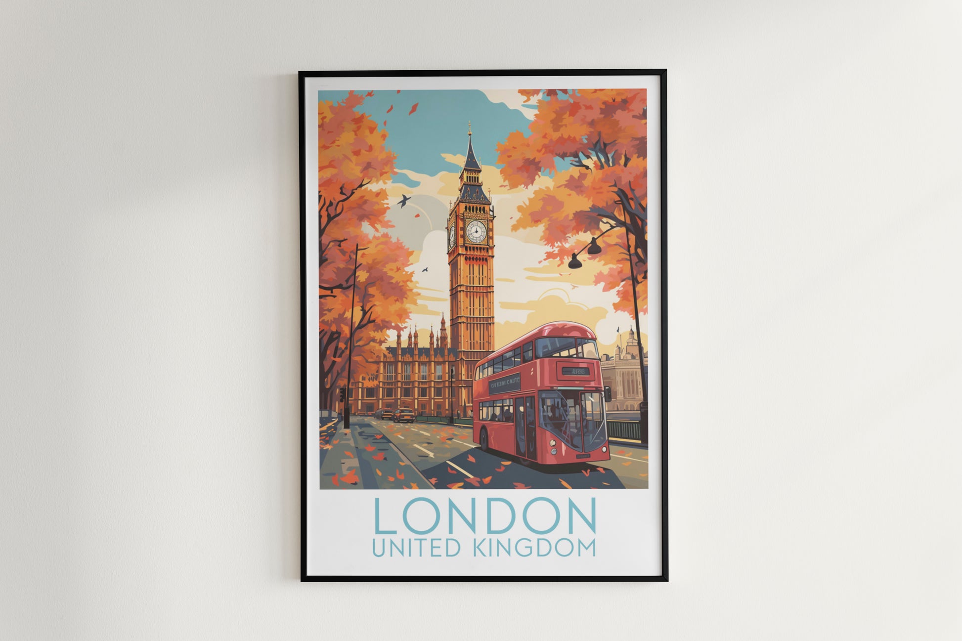 london travel poster hanged on the wall united kingdom