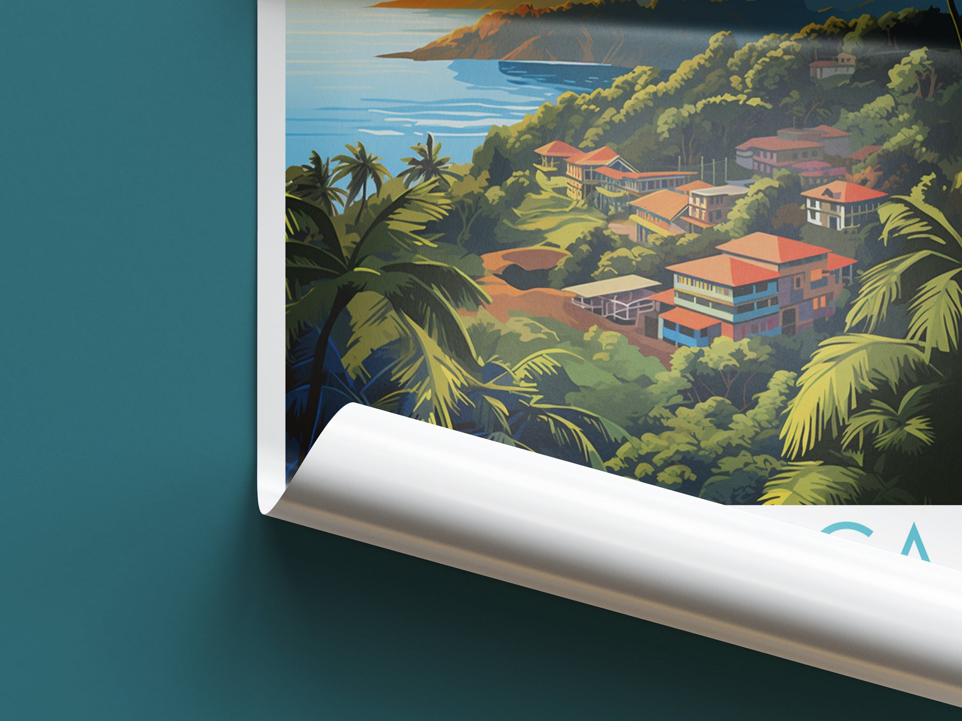 costa rica travel poster roll up caribbean