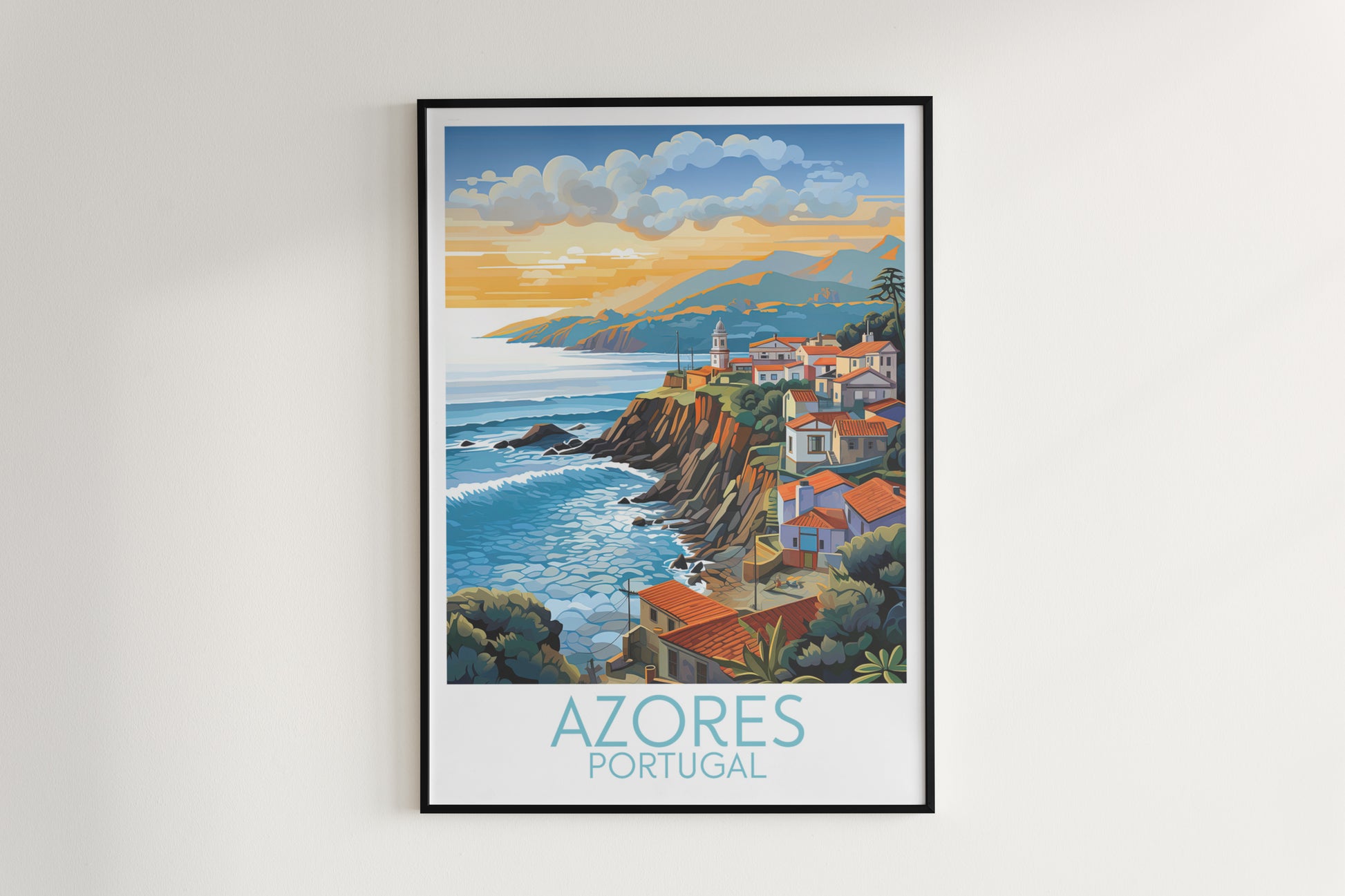 azores travel poster hanged on the wall portugal