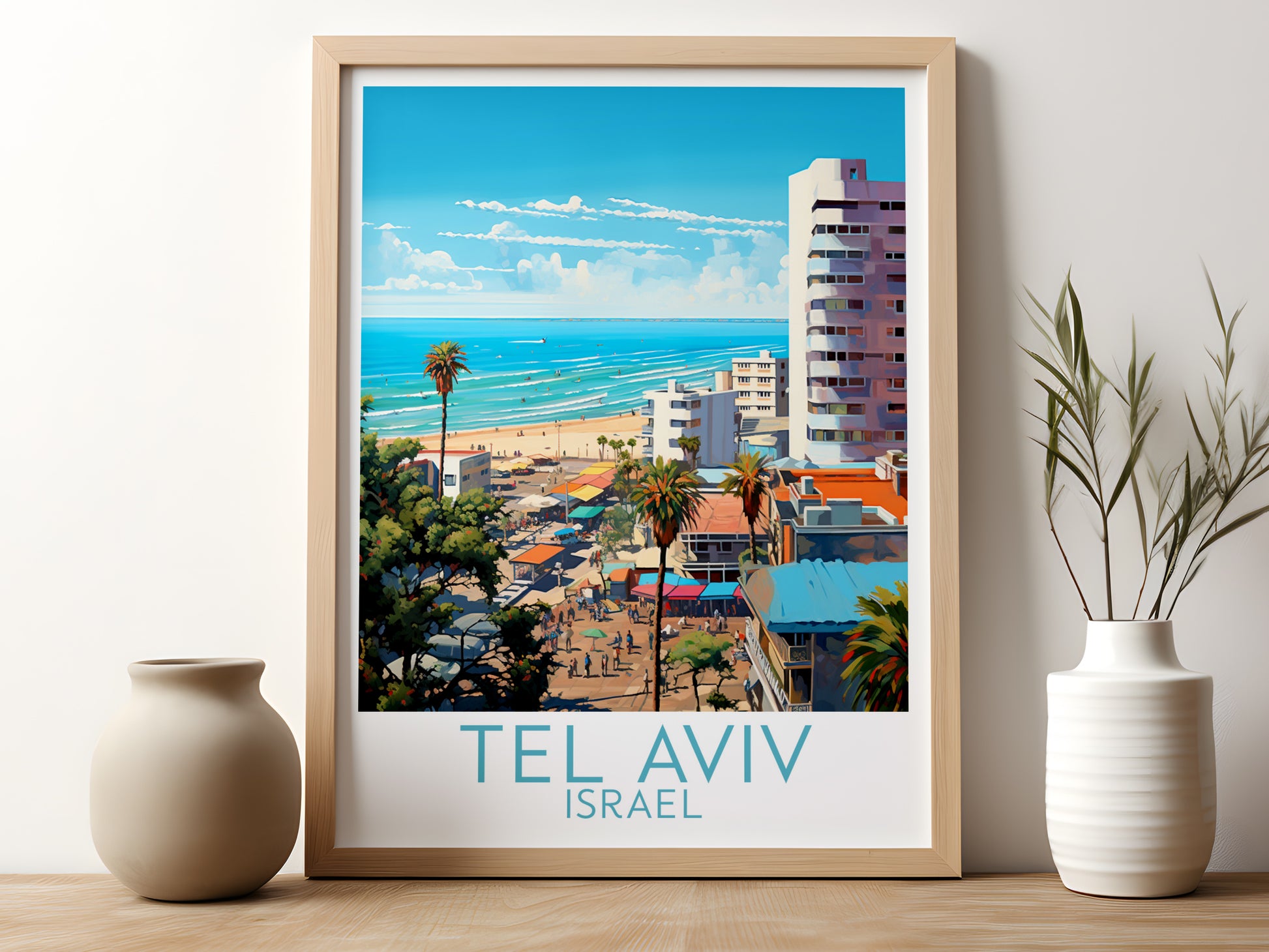 tel aviv travel poster for kitchen israel