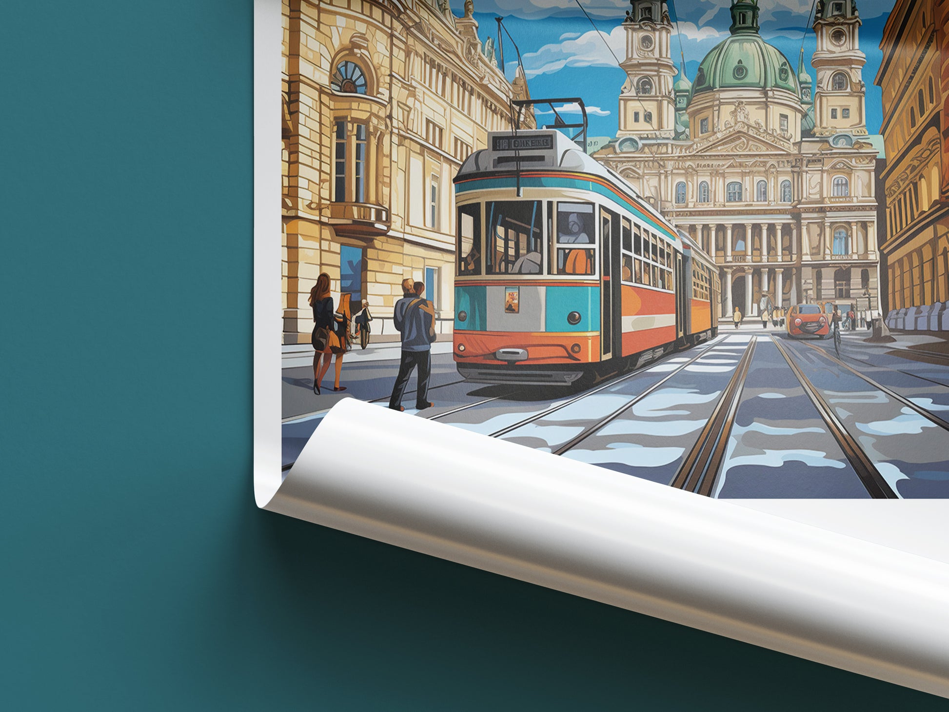 vienna travel poster roll up austria