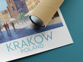 krakow travel poster rolled poland