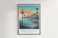 san diego travel poster hanged on the wall california