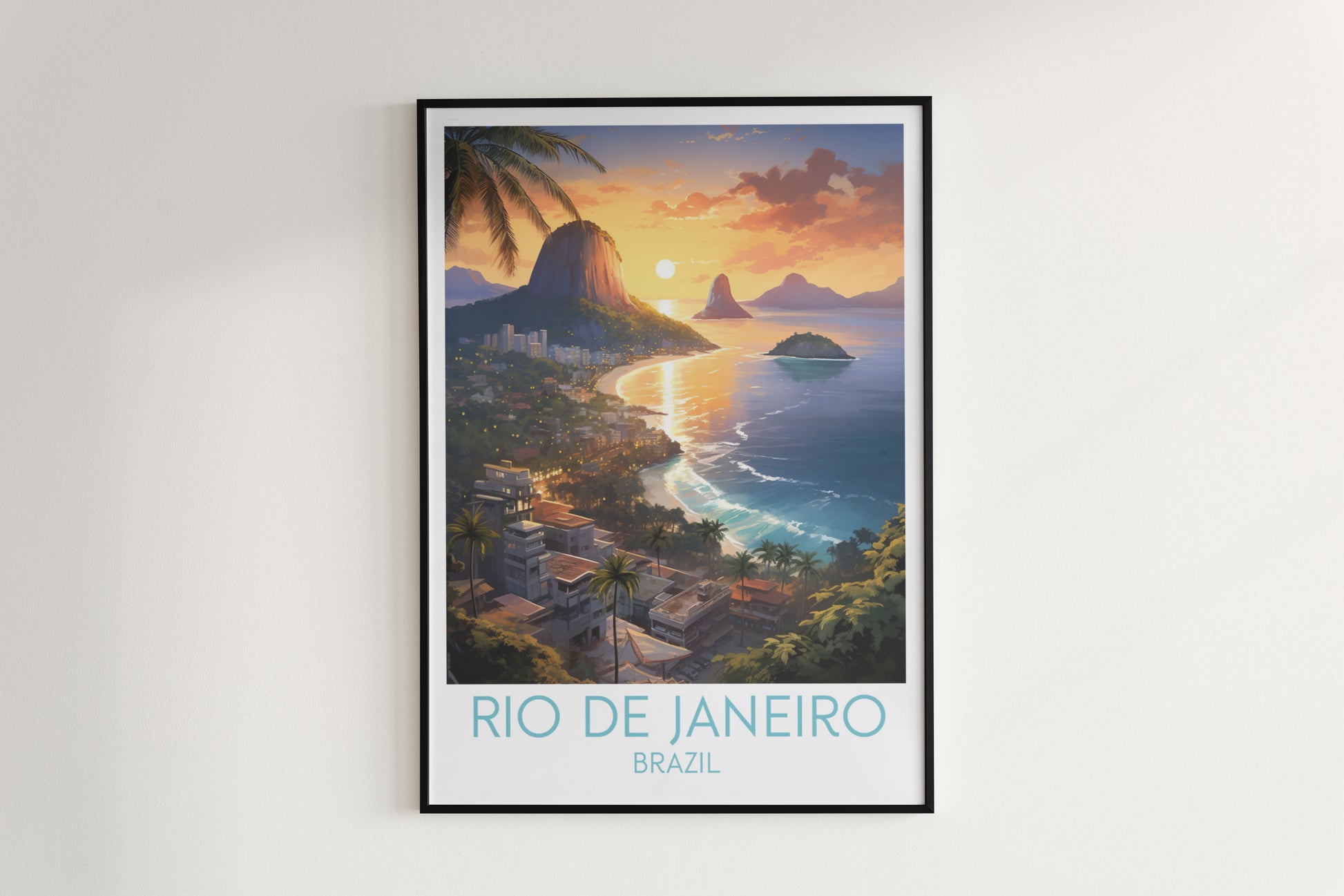 rio de janeiro travel poster hanged on the wall brazil