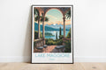 lake maggiore travel poster on the ground italy