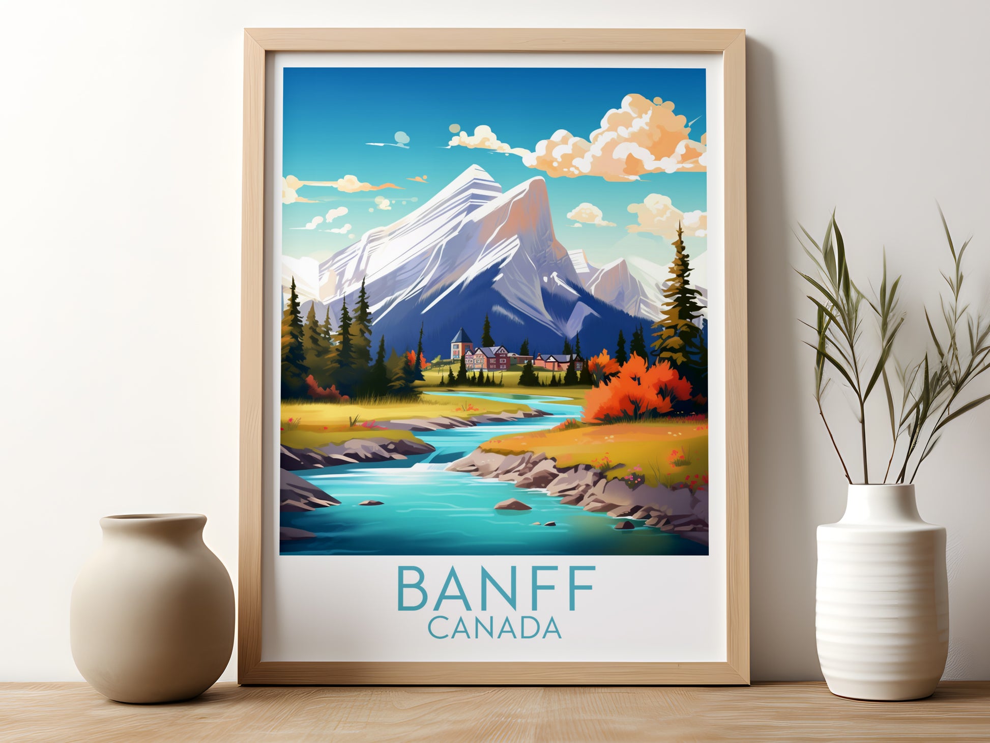 banff travel poster for kitchen canada