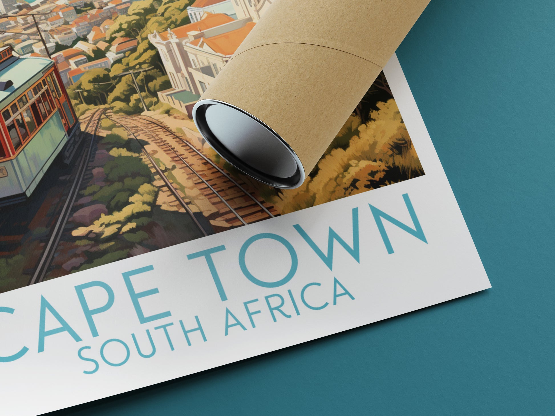 cape town travel poster rolled south africa