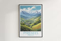 pyrenees travel poster hanged on the wall france