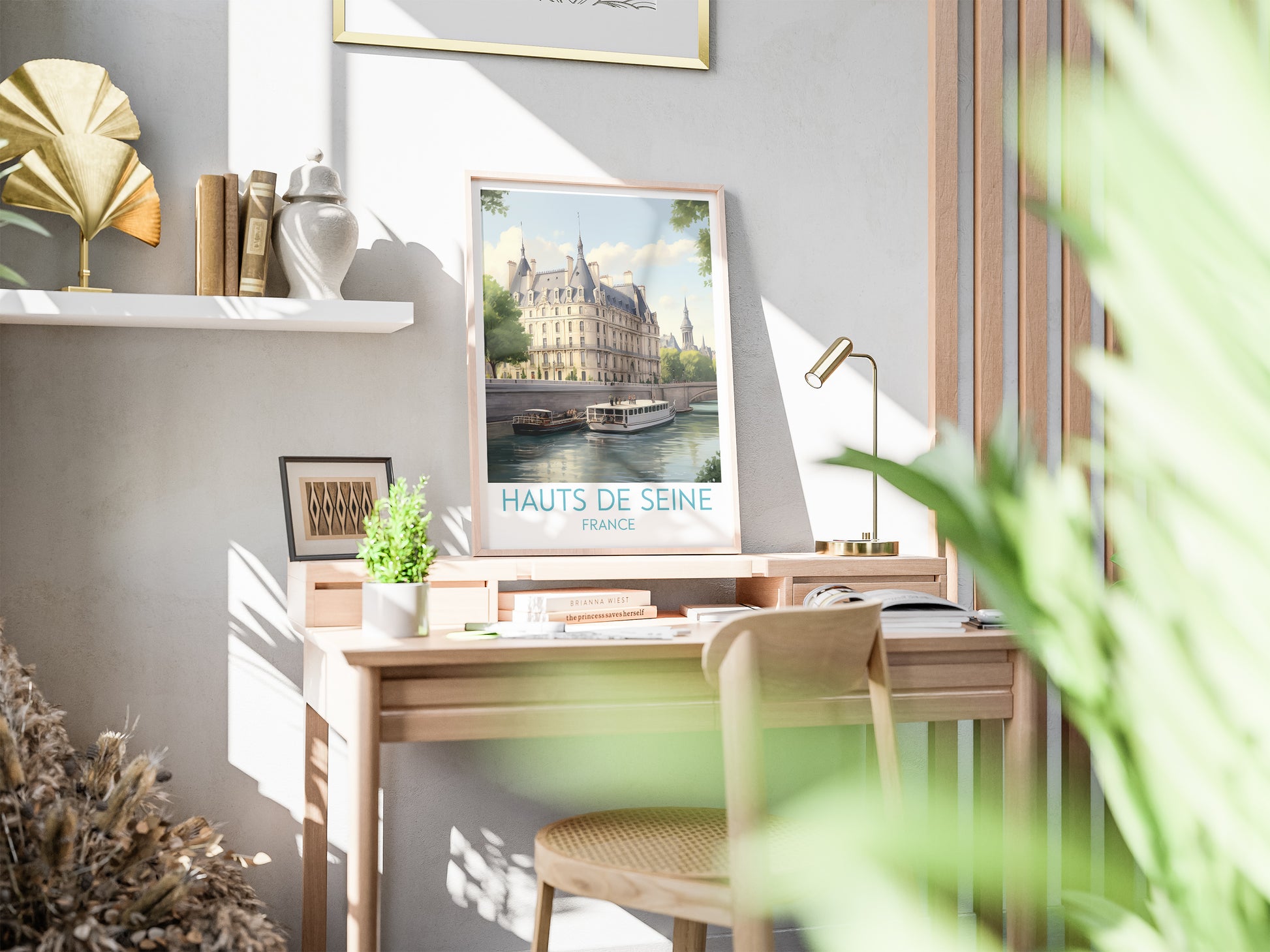 hauts de seine travel poster on desk france