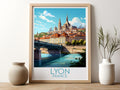 lyon travel poster for kitchen france