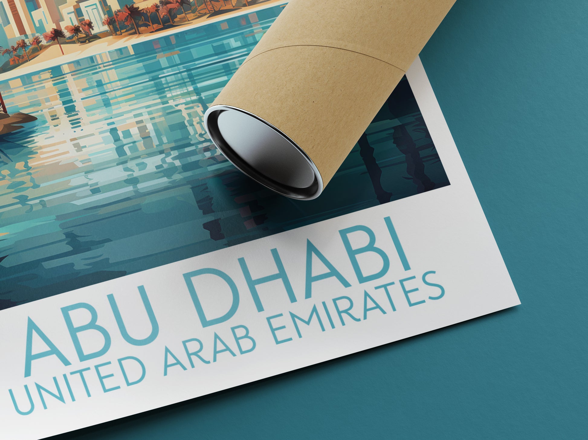 abu dhabi travel poster rolled united arab emirates