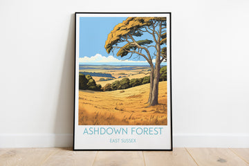 ashdown forest travel poster on the ground east sussex