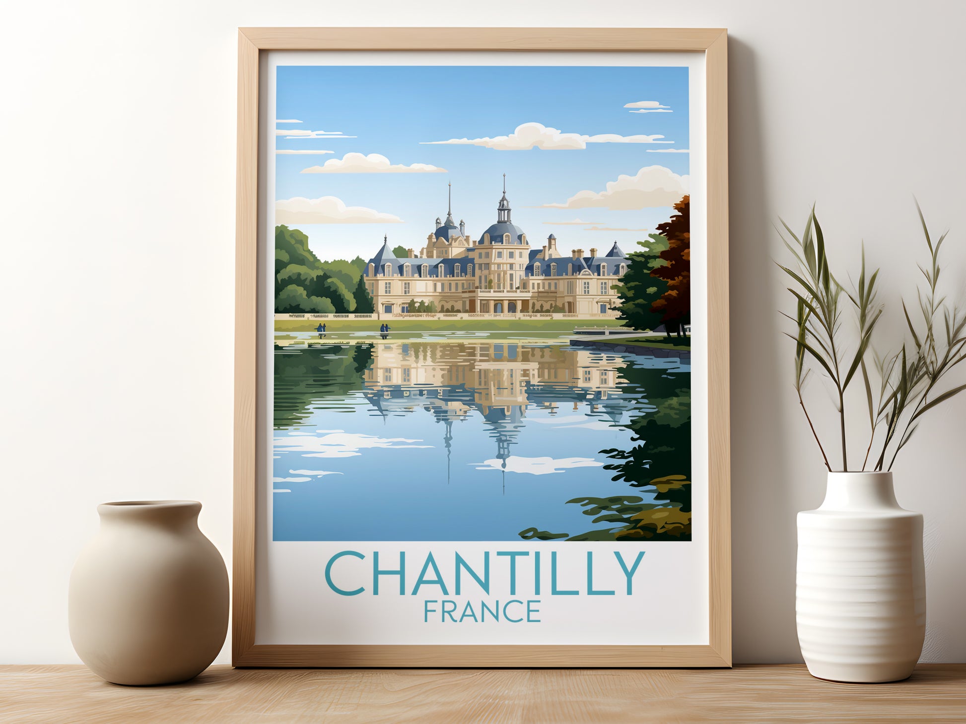 chantilly travel poster for kitchen france