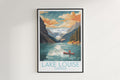 lake louise travel poster hanged on the wall canada