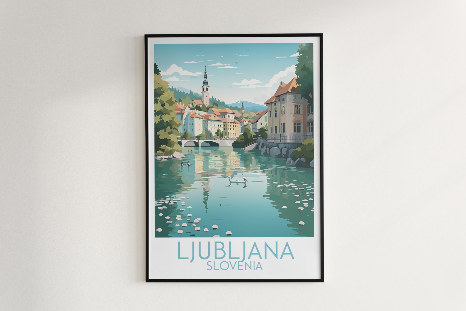 ljubljana travel poster hanged on the wall slovenia