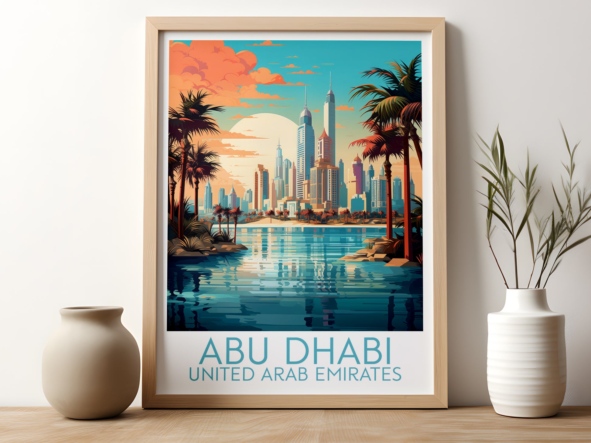 abu dhabi travel poster for kitchen united arab emirates