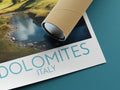 dolomites travel poster rolled italy