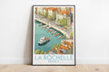 la rochelle travel poster on the ground france