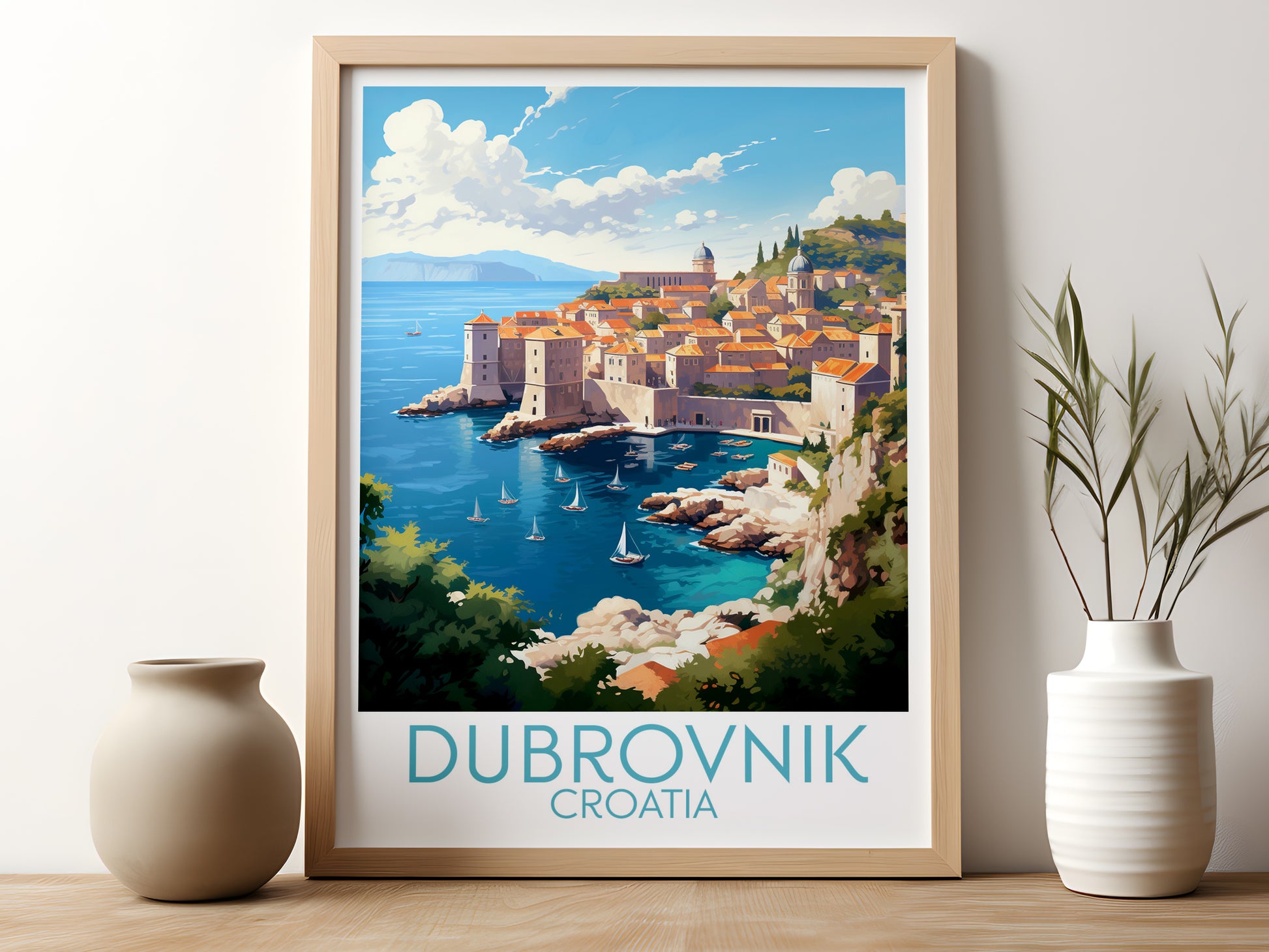 dubrovnik travel poster for kitchen croatia