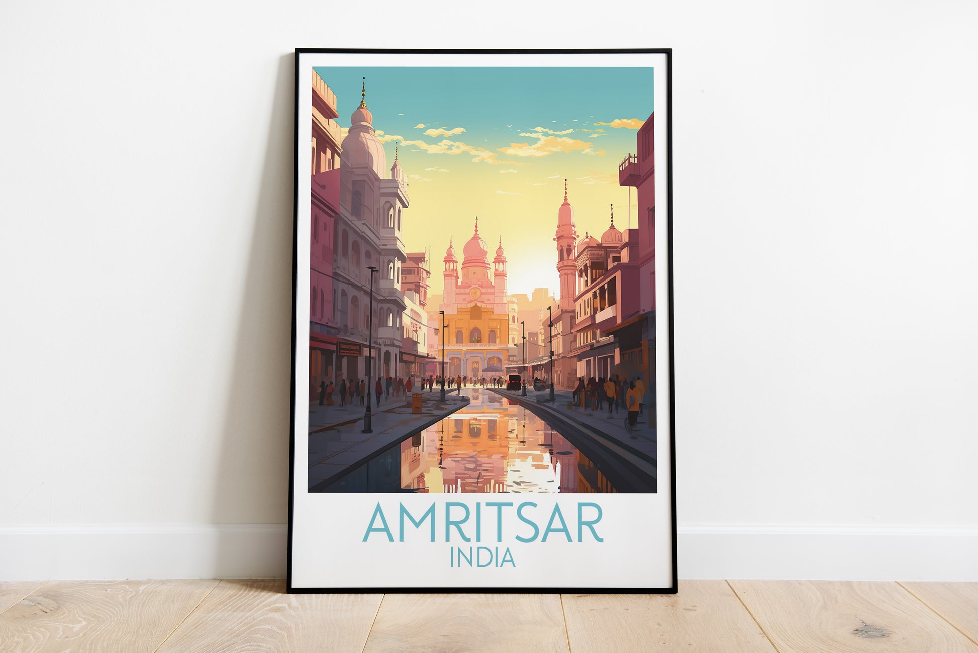 amritsar travel poster on the ground india