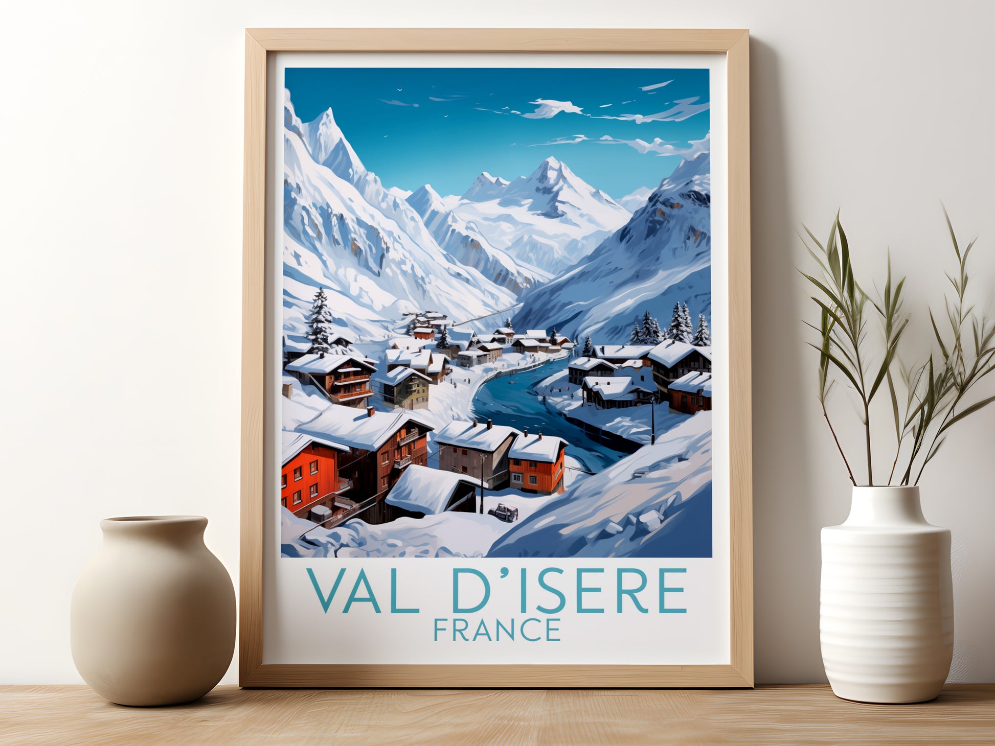 val disere travel poster for kitchen france