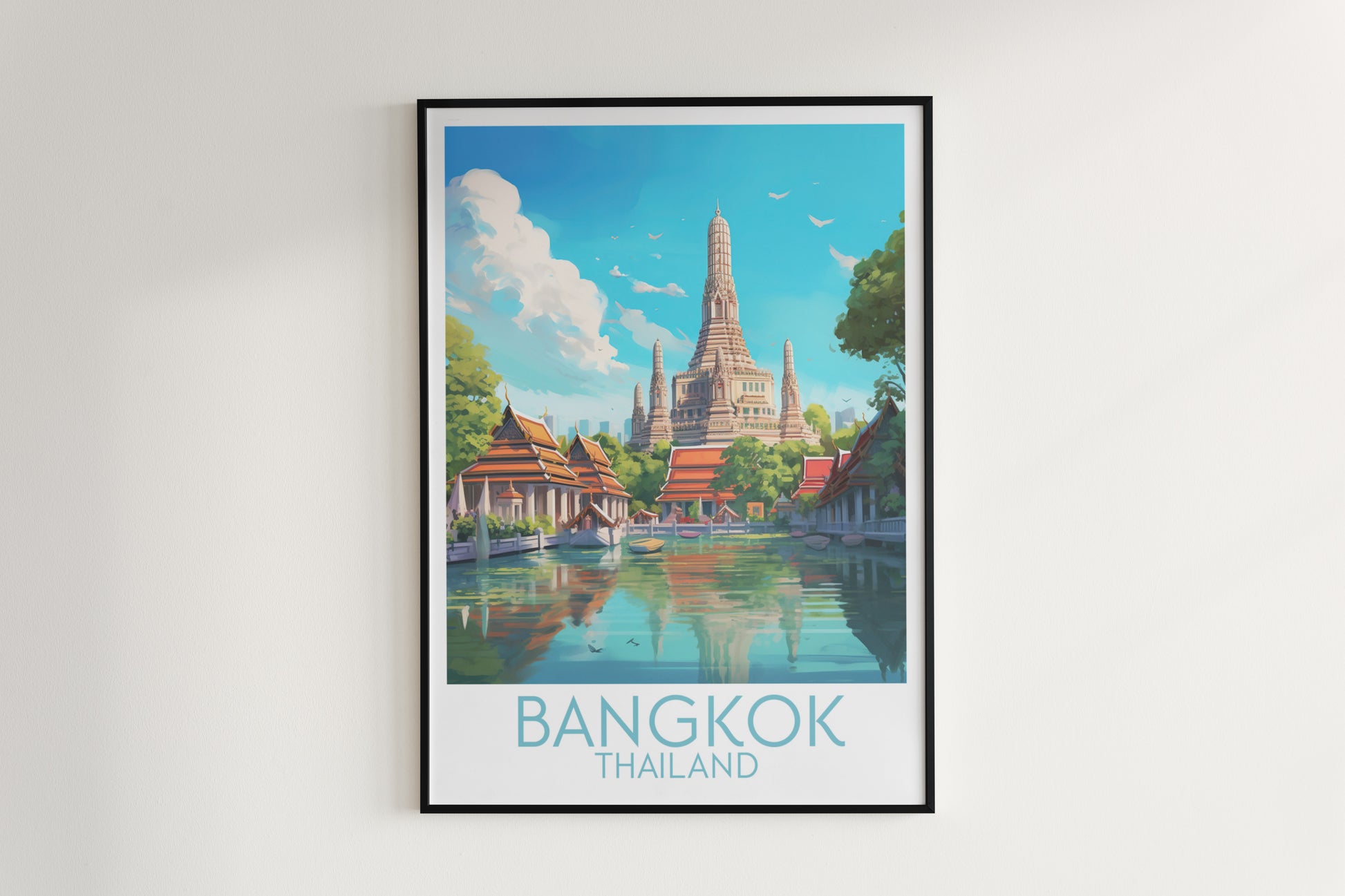 bangkok travel poster hanged on the wall thailand