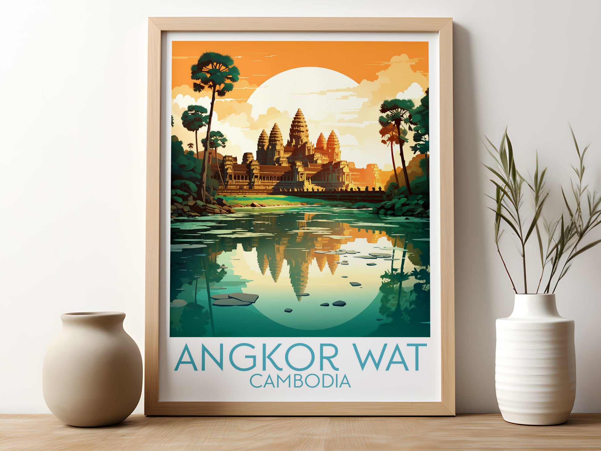 angkor wat travel poster for kitchen cambodia