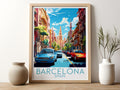 barcelona travel poster for kitchen spain