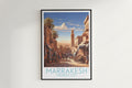 marrakesh travel poster hanged on the wall morocco