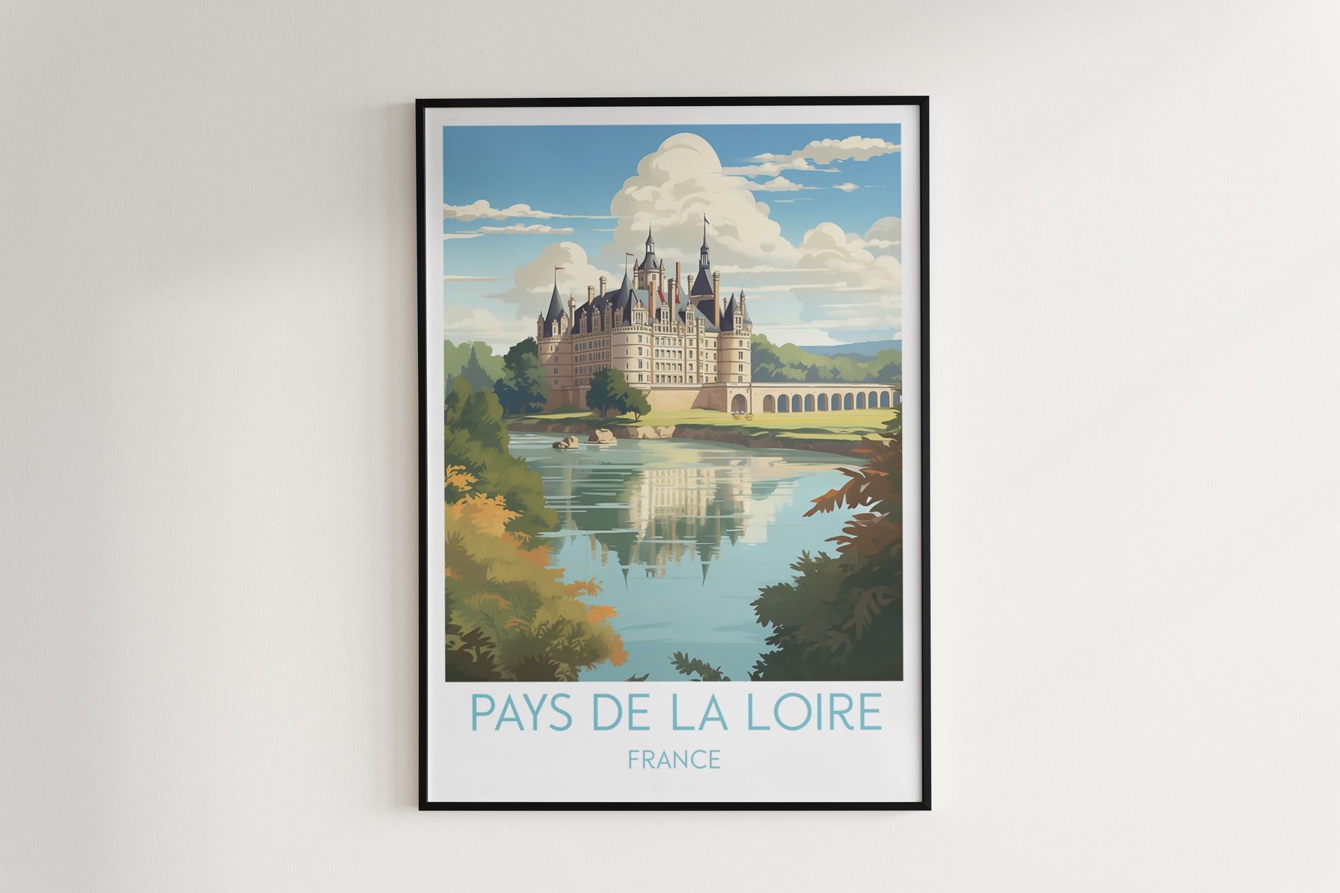 pays de la loire travel poster hanged on the wall france