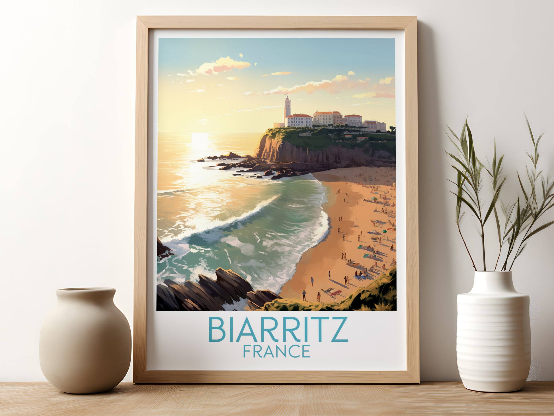 biarritz travel poster for kitchen france