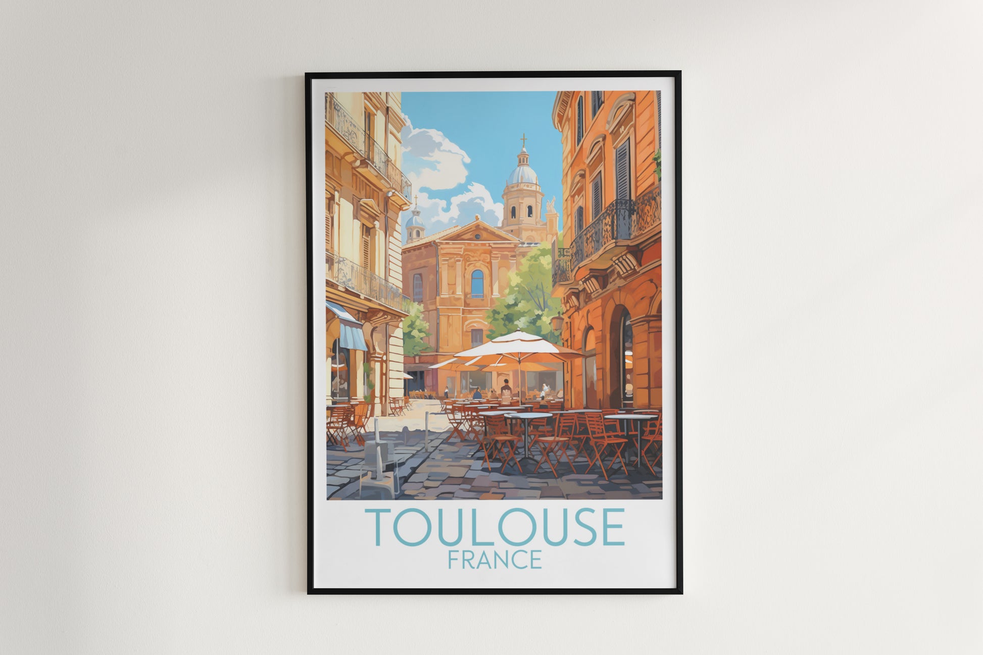 toulouse travel poster hanged on the wall france