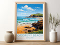 godrevy beach travel poster for kitchen england