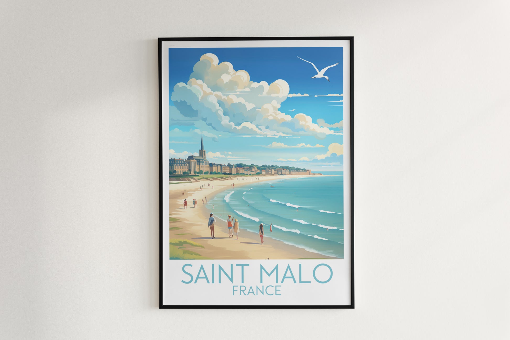 saint malo travel poster hanged on the wall france