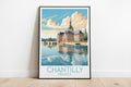 chantilly travel poster on the ground france