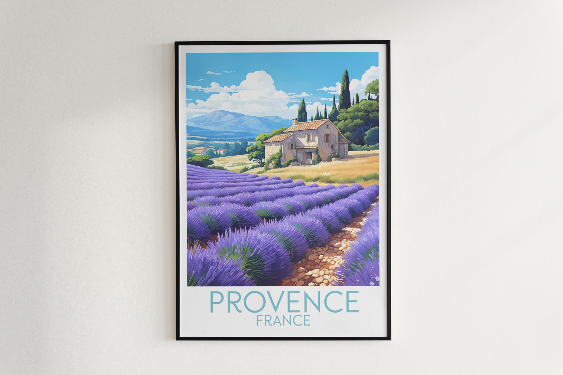 provence travel poster hanged on the wall france