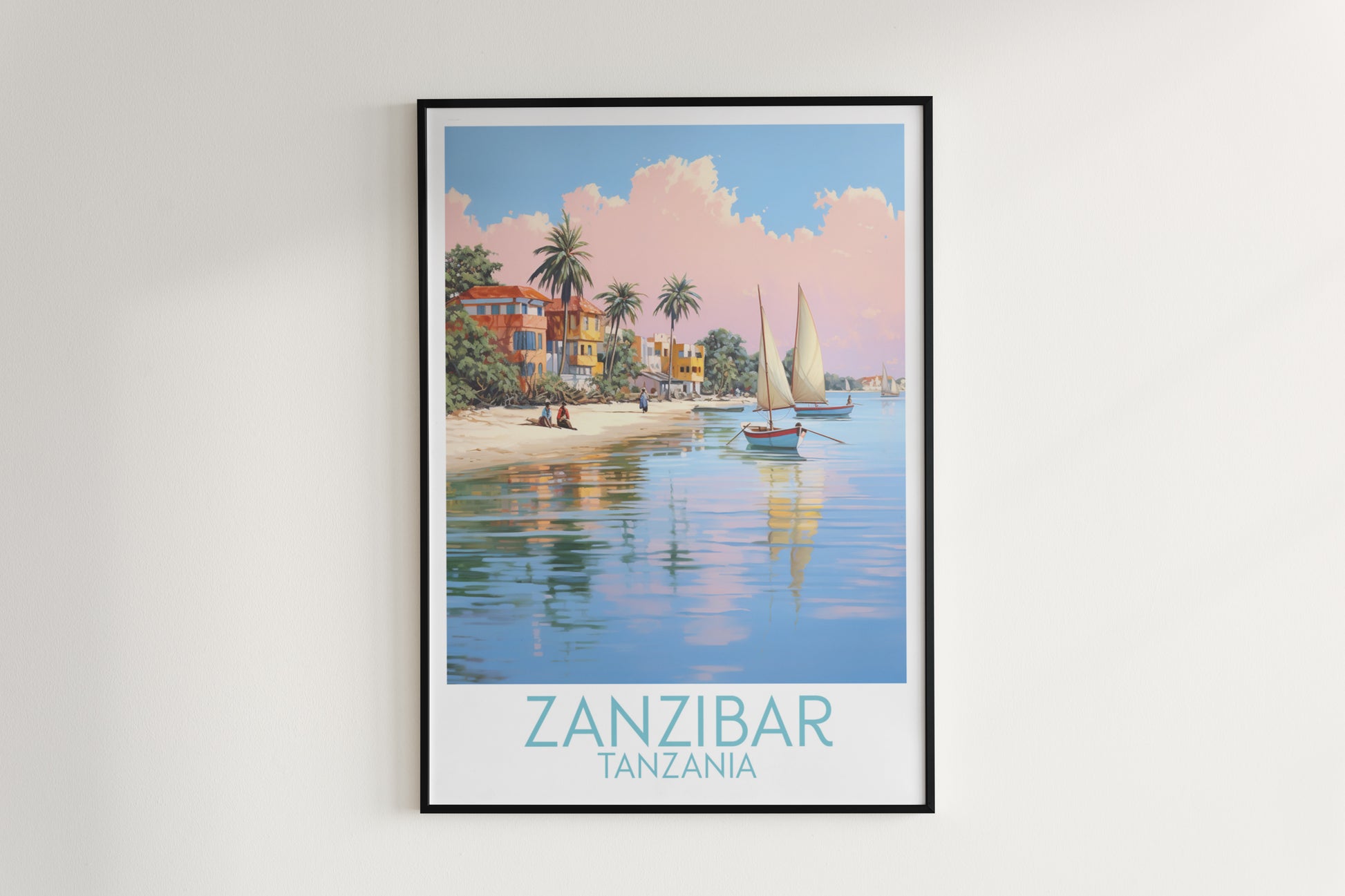 zanzibar travel poster hanged on the wall tanzania