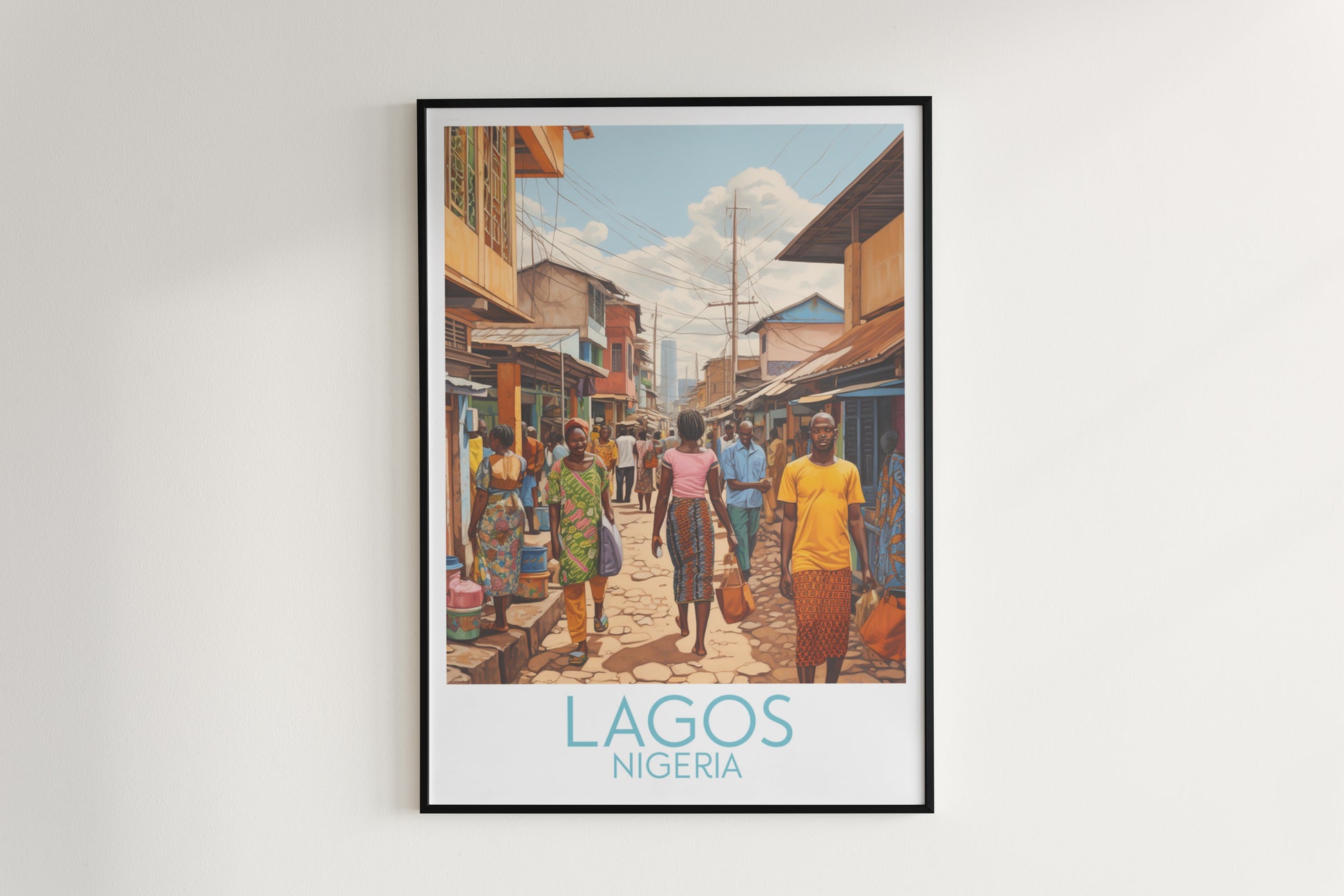 lagos travel poster hanged on the wall nigeria