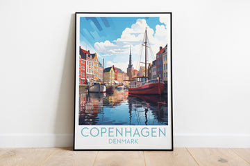 copenhagen travel poster on the ground denmark