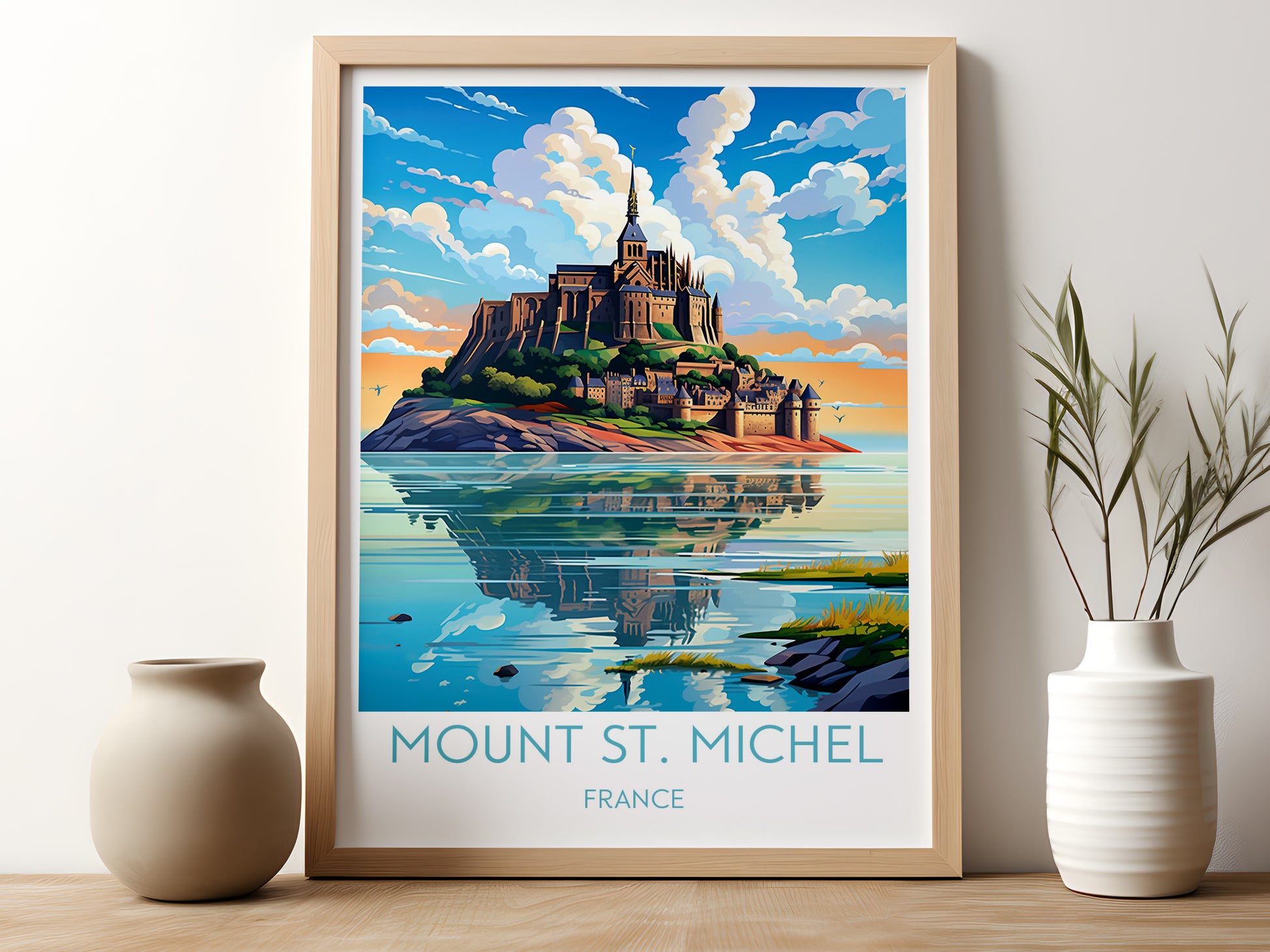 mount st michel travel poster for kitchen france