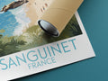 sanguinet travel poster rolled france