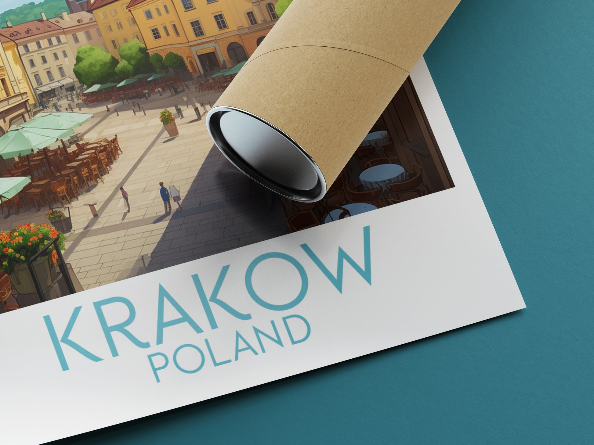 krakow travel poster rolled poland